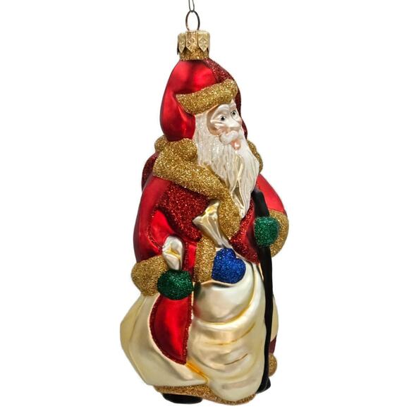 Patricia Breen Cubist Santa Claus Red Gold Accent Cubism Art Christmas Ornament - Picture 4 of 11